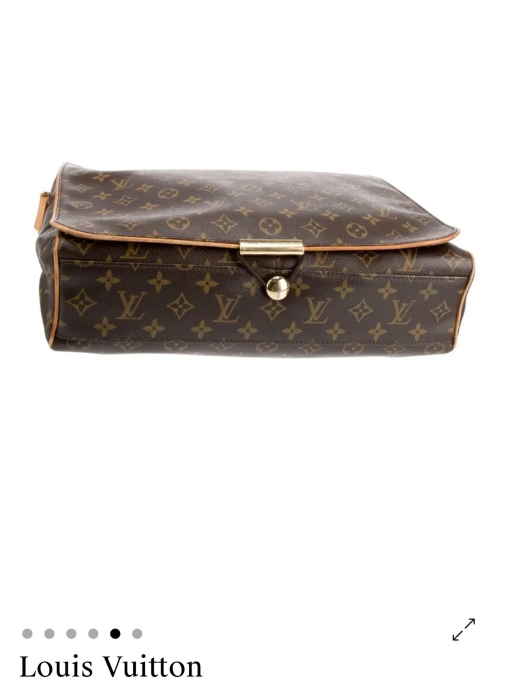 Louis Vuitton Brown Monogram Canvas Messenger Bag with Dark Brown Strap - Picture 5 of 6